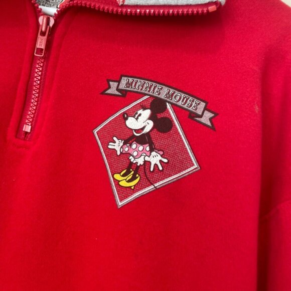Y2K WALT DISNEY SWEATSHIRT AUTHENTIC RED MINNI MOUSE POLKA DOT DRESS Sz L - Picture 4 of 16